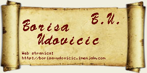Boriša Udovičić vizit kartica